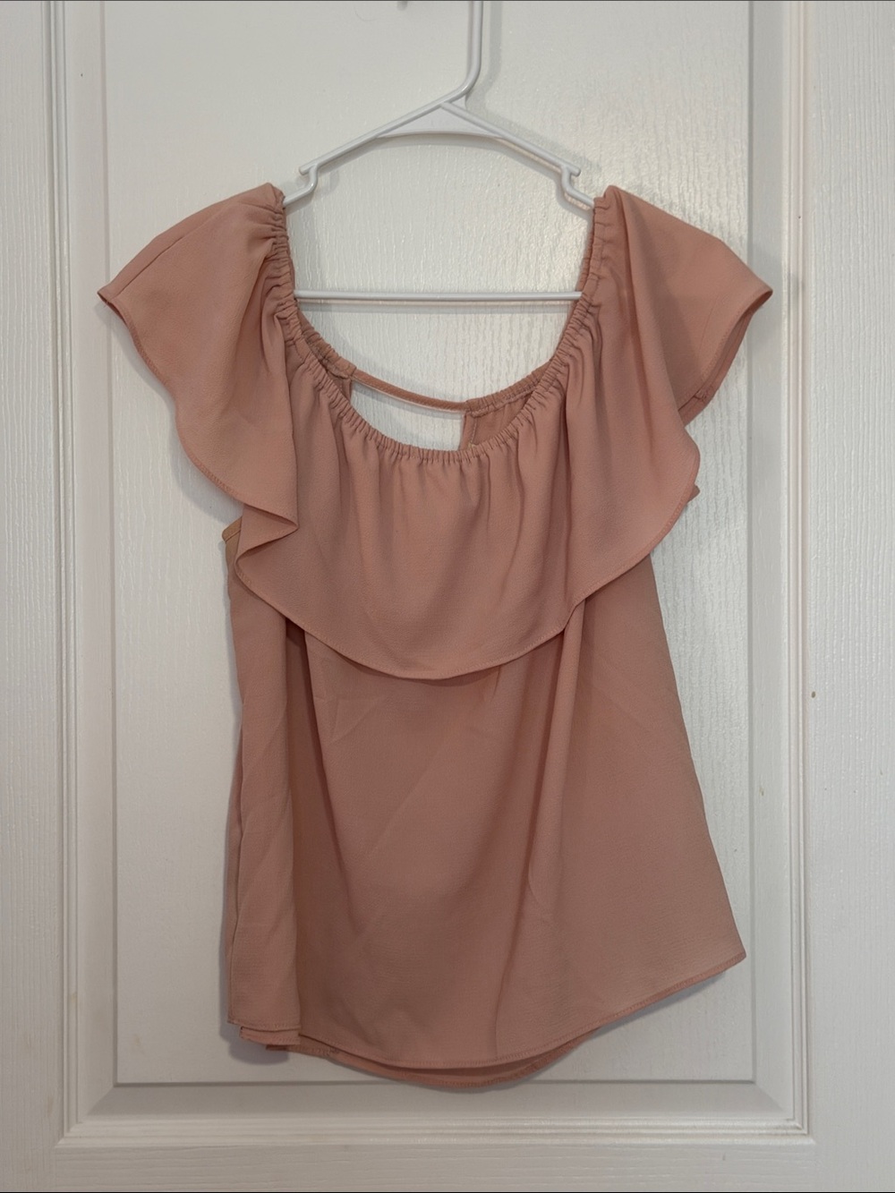 Lily White Dusty Rose Ruffle Off-Shoulder Camisole